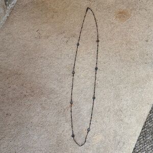 Delicate Long Beaded Necklace with Multicolor Accents